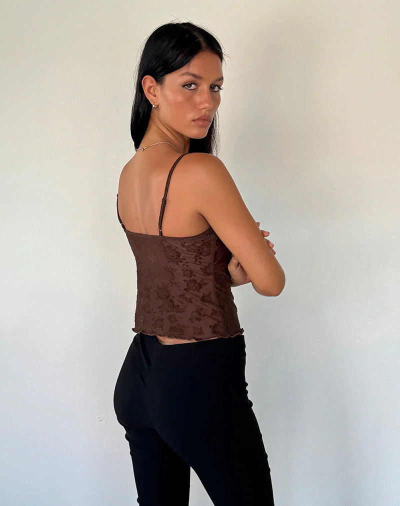 Noira Cami-Top in Romantic Rose Flock Braun - Image 5