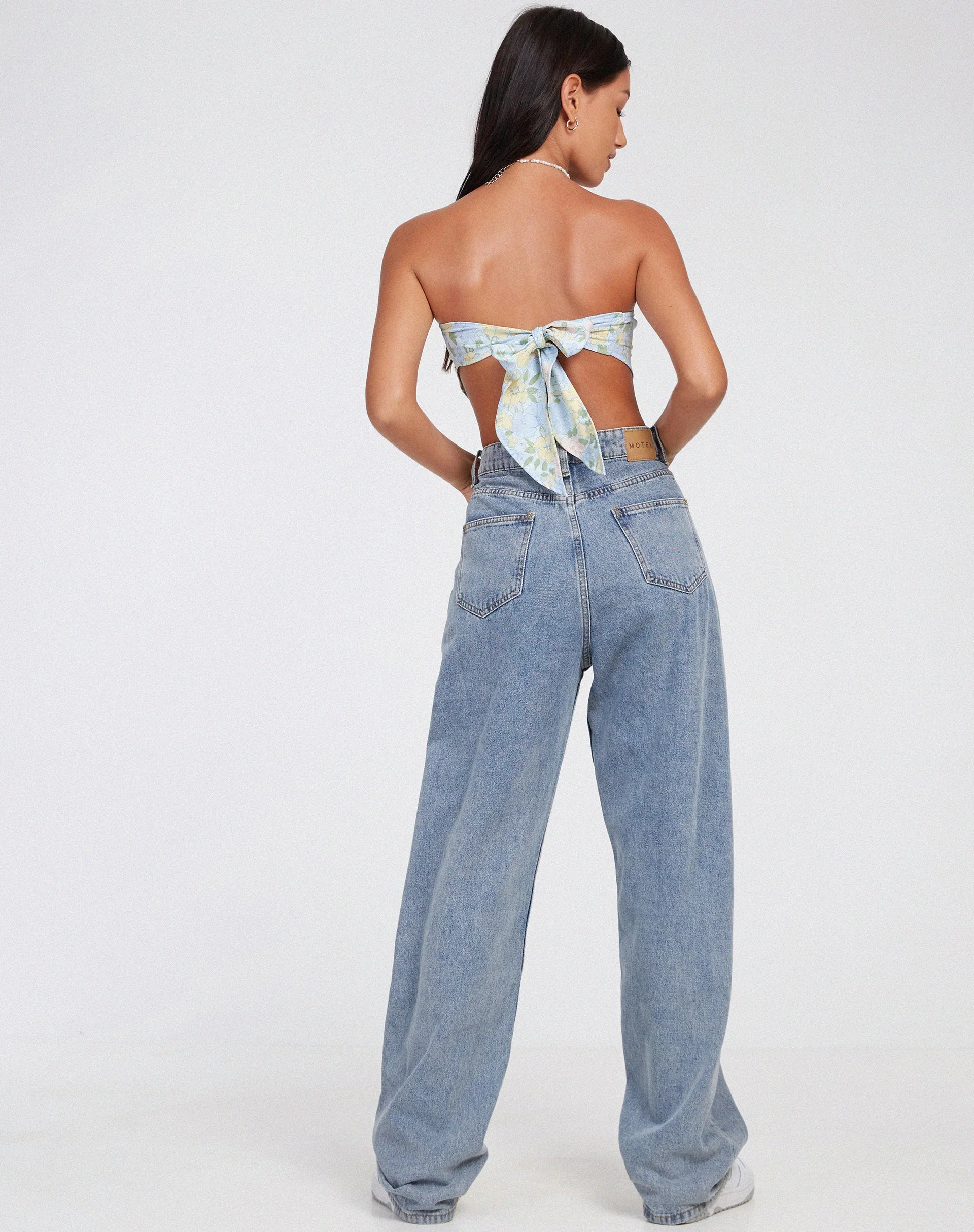 Nolda Crop Top in ausgewaschenem Pastell Floral - Image 4