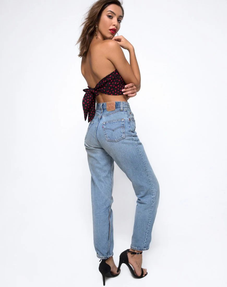 Nolia Tube Top in Mini Diana Dot Schwarz und Rot - Image 4