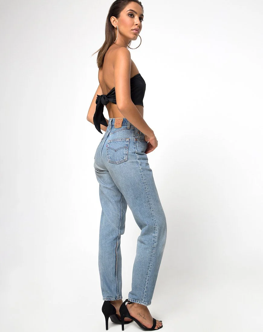 Nolia Tube Top in Satin Schwarz - Image 4