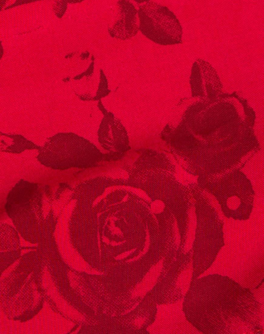 Nolia Röhrenoberteil in Tonal Floral Rot - Image 5