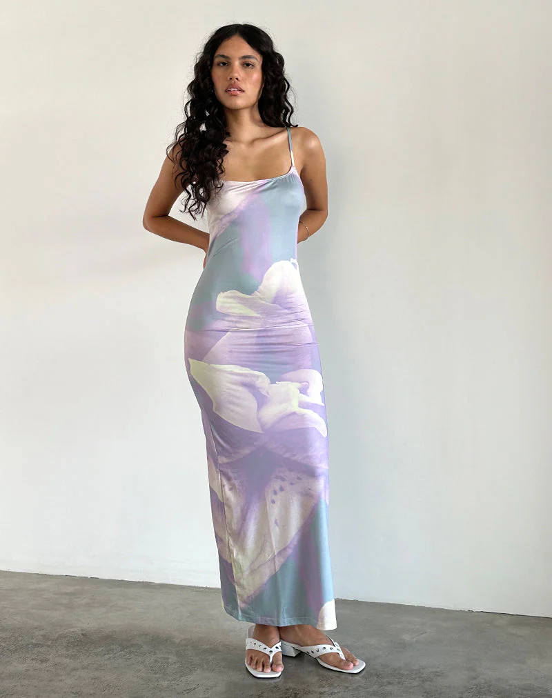 Norila Cami Maxikleid in Flieder mit Orchideenblüten - Image 2
