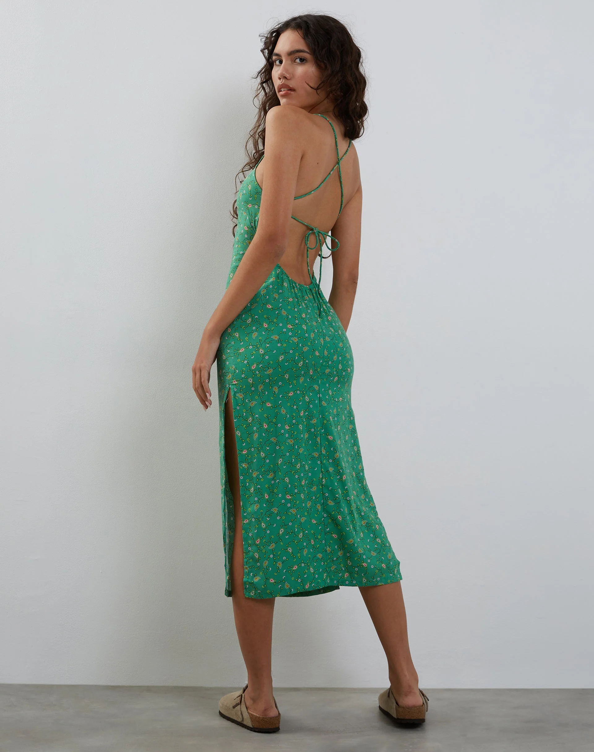 Nosita Midikleid In Paisley Fun Grün