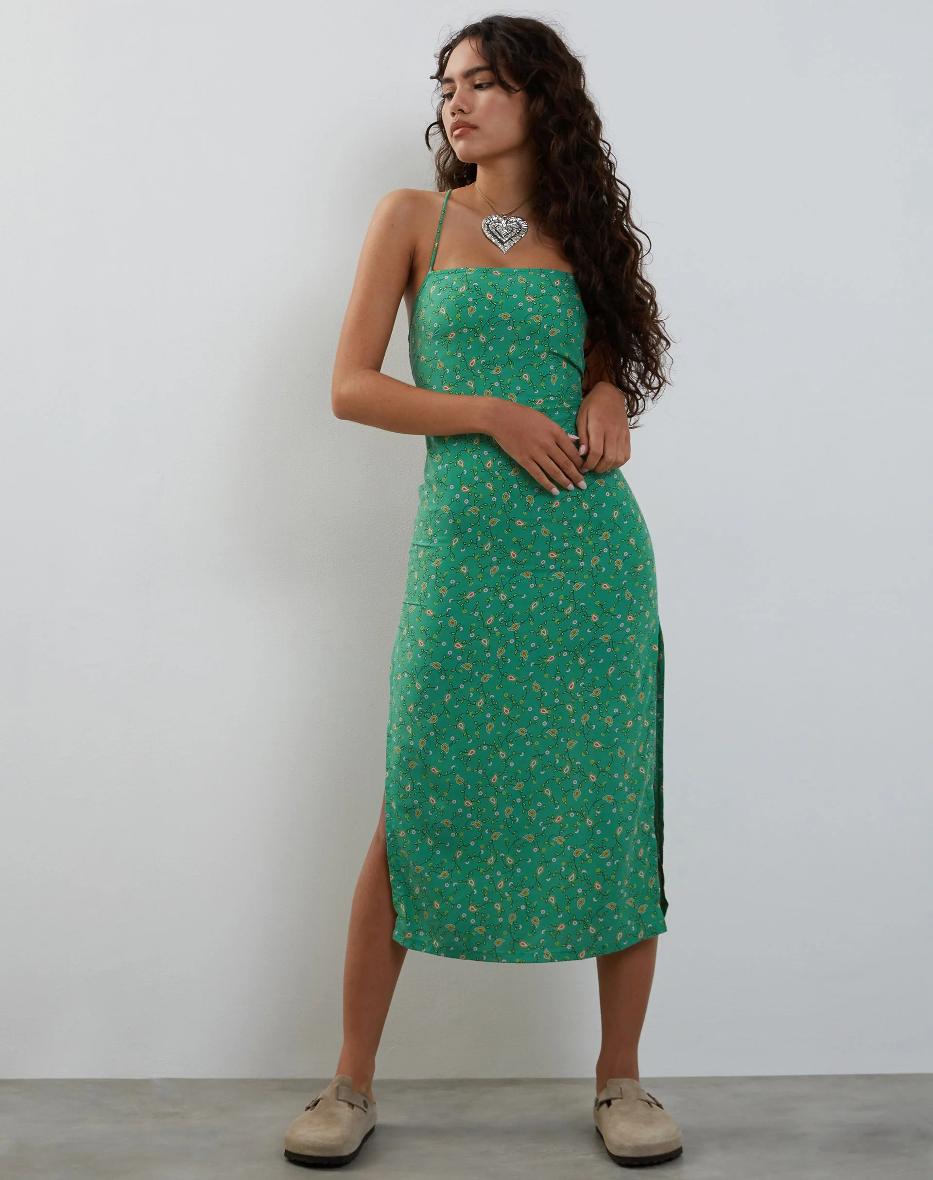 Nosita Midikleid In Paisley Fun Grün - Image 3