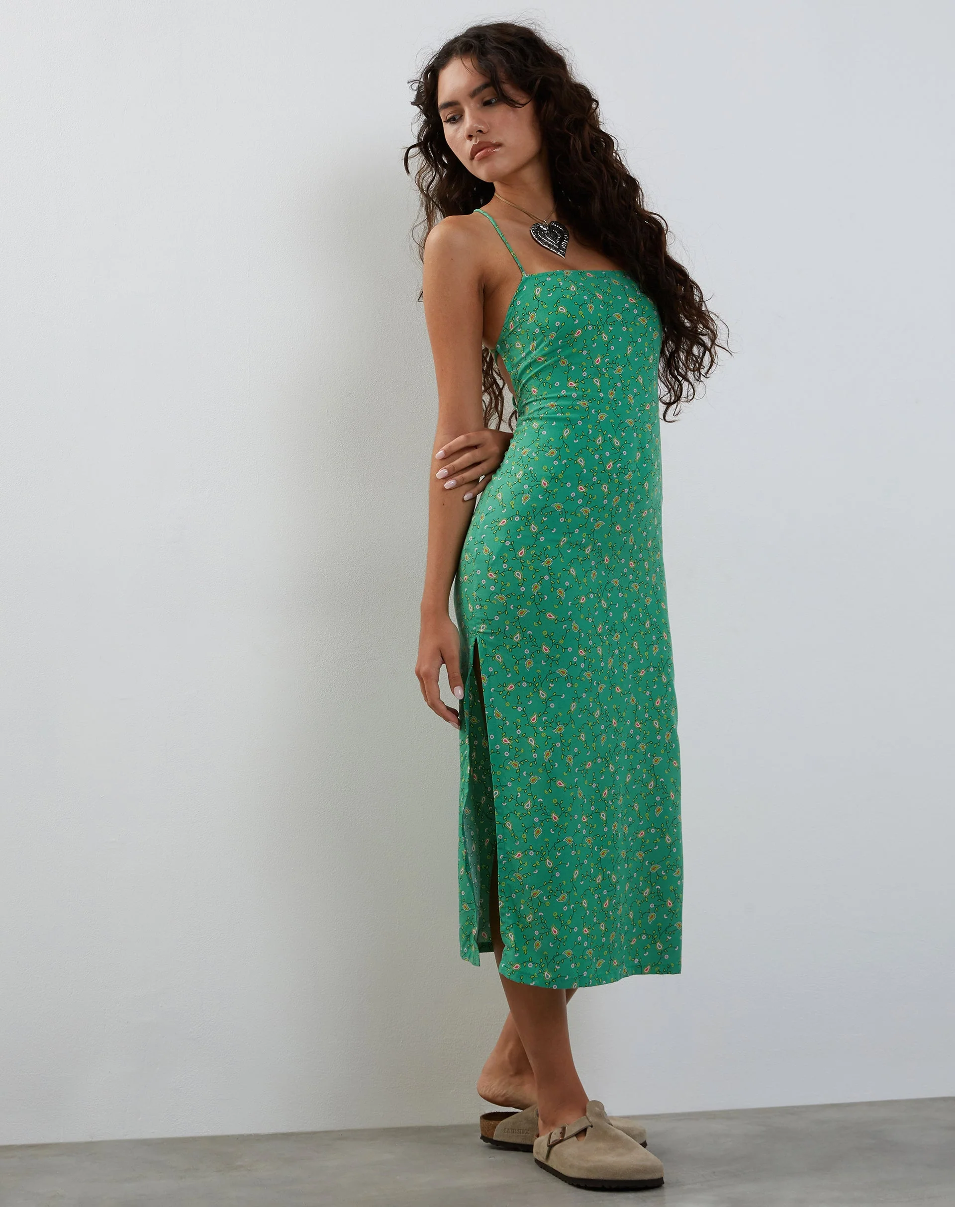 Nosita Midikleid In Paisley Fun Grün - Image 4