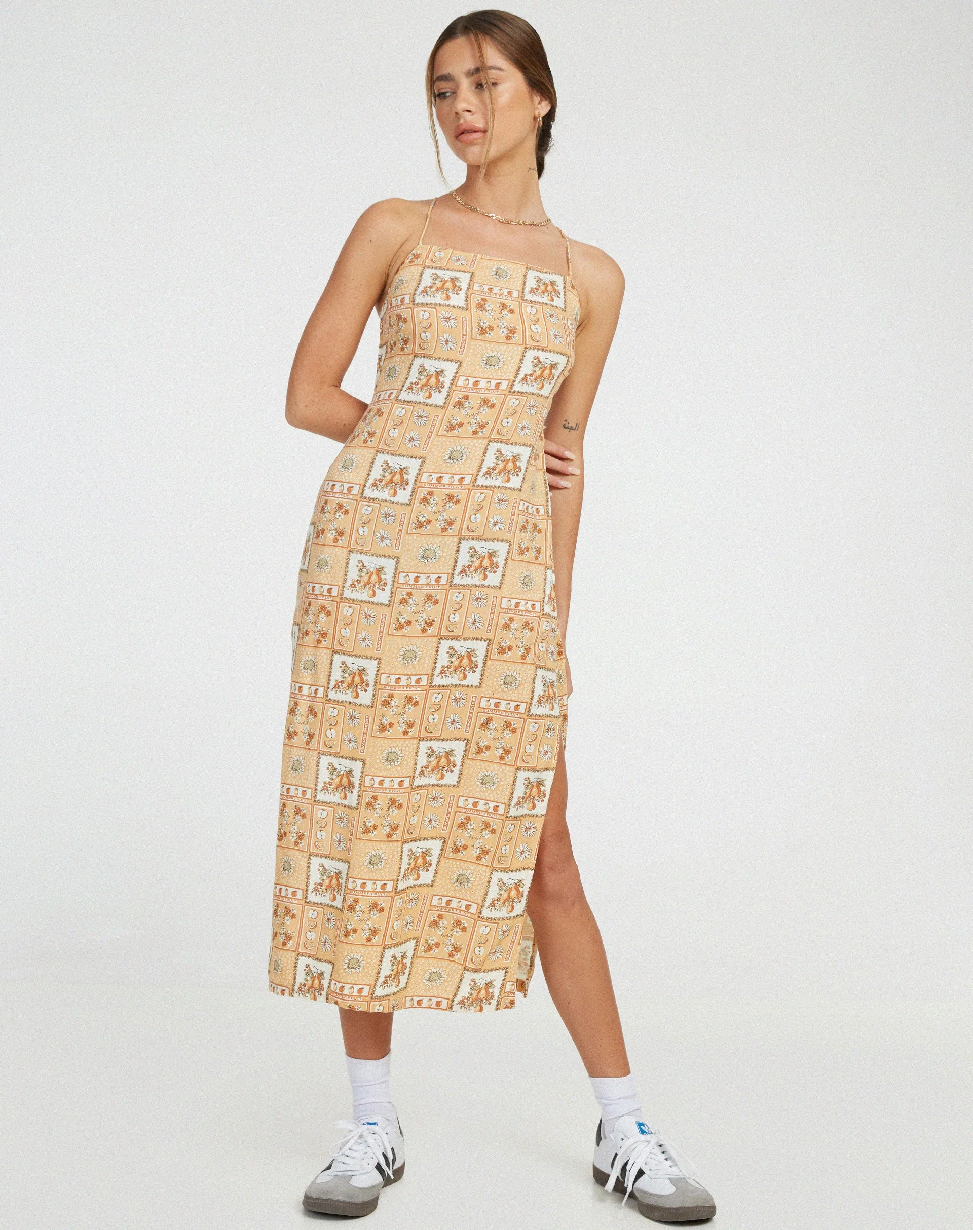 Nosita Midikleid mit Picknick-Print Braun - Image 3
