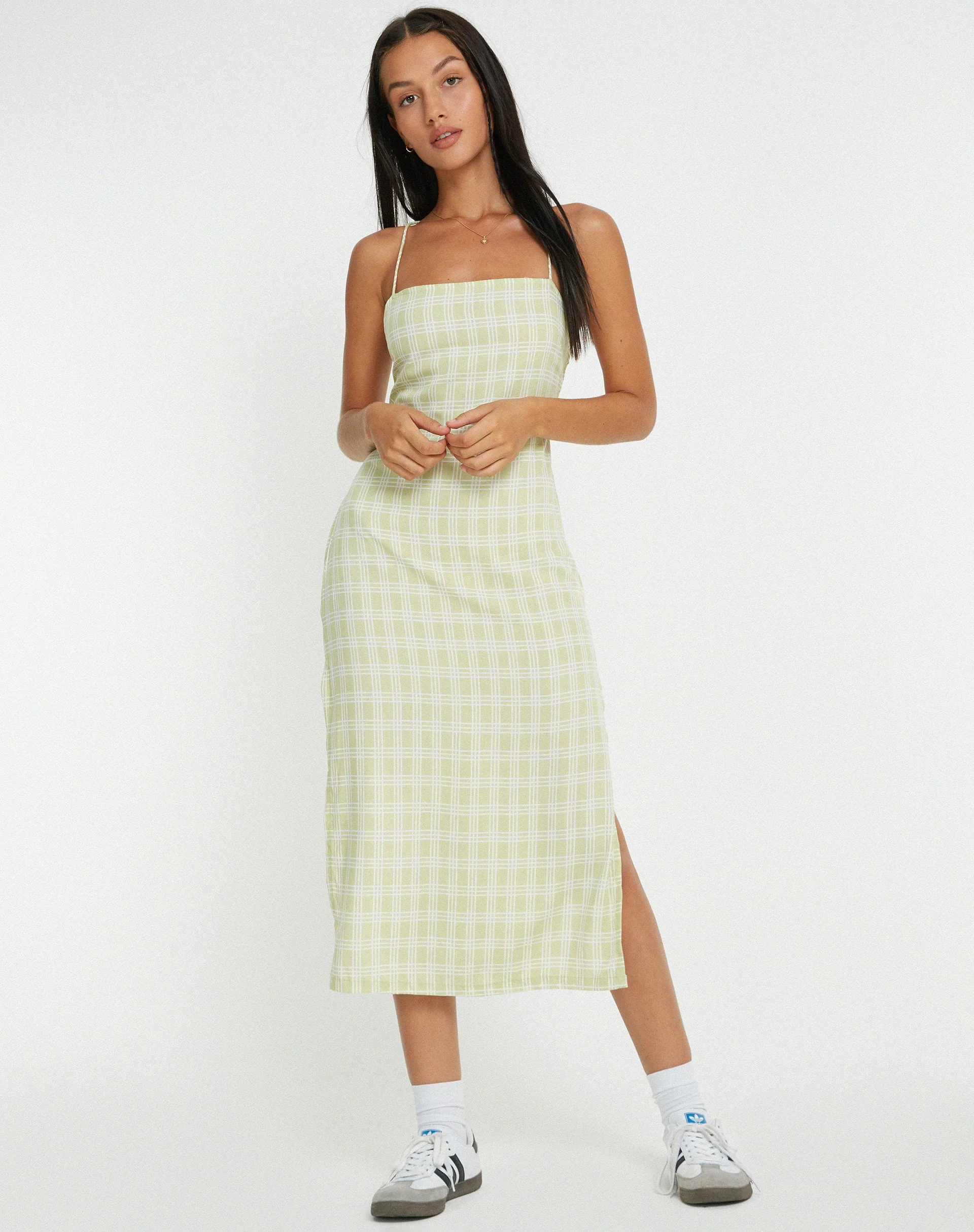 Nosita Midikleid in Salbei Karo - Image 3