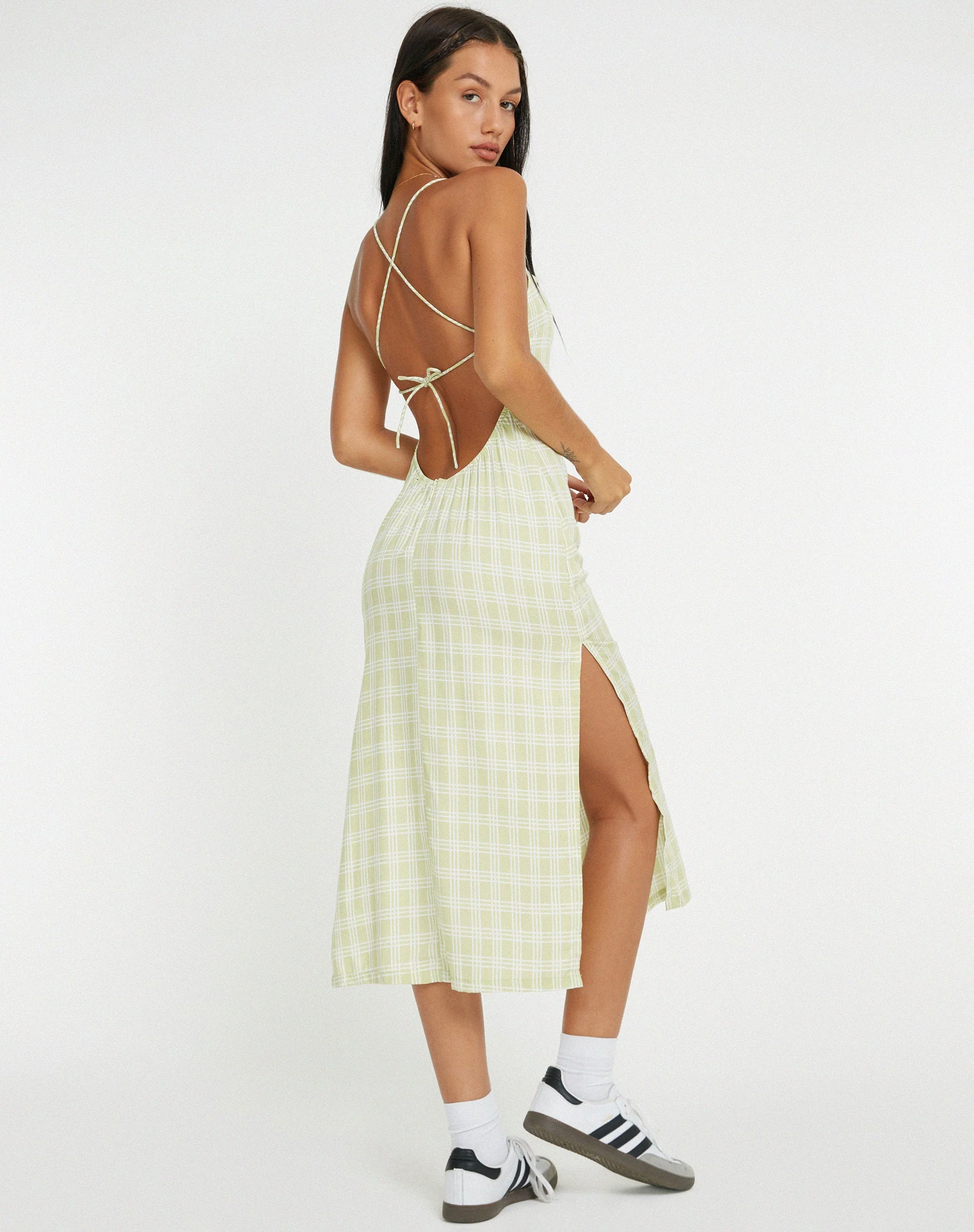 Nosita Midikleid in Salbei Karo - Image 4