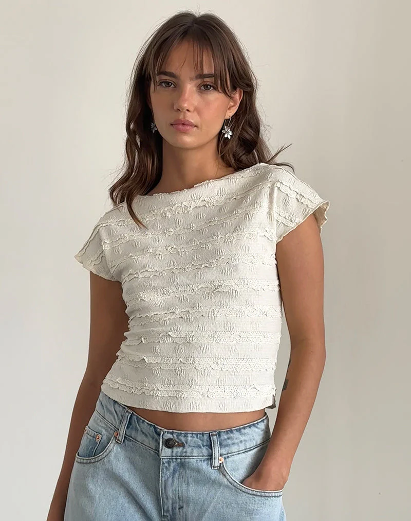 Nova Top in Crinkle Elfenbein