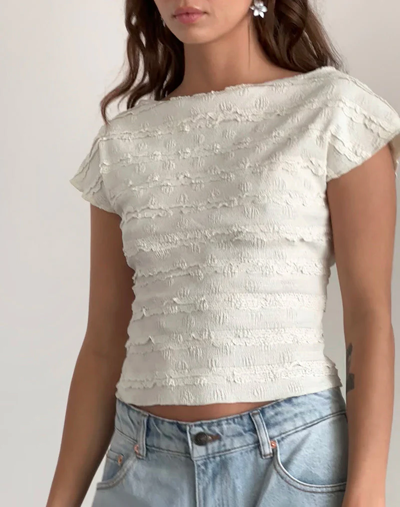 Nova Top in Crinkle Elfenbein - Image 2