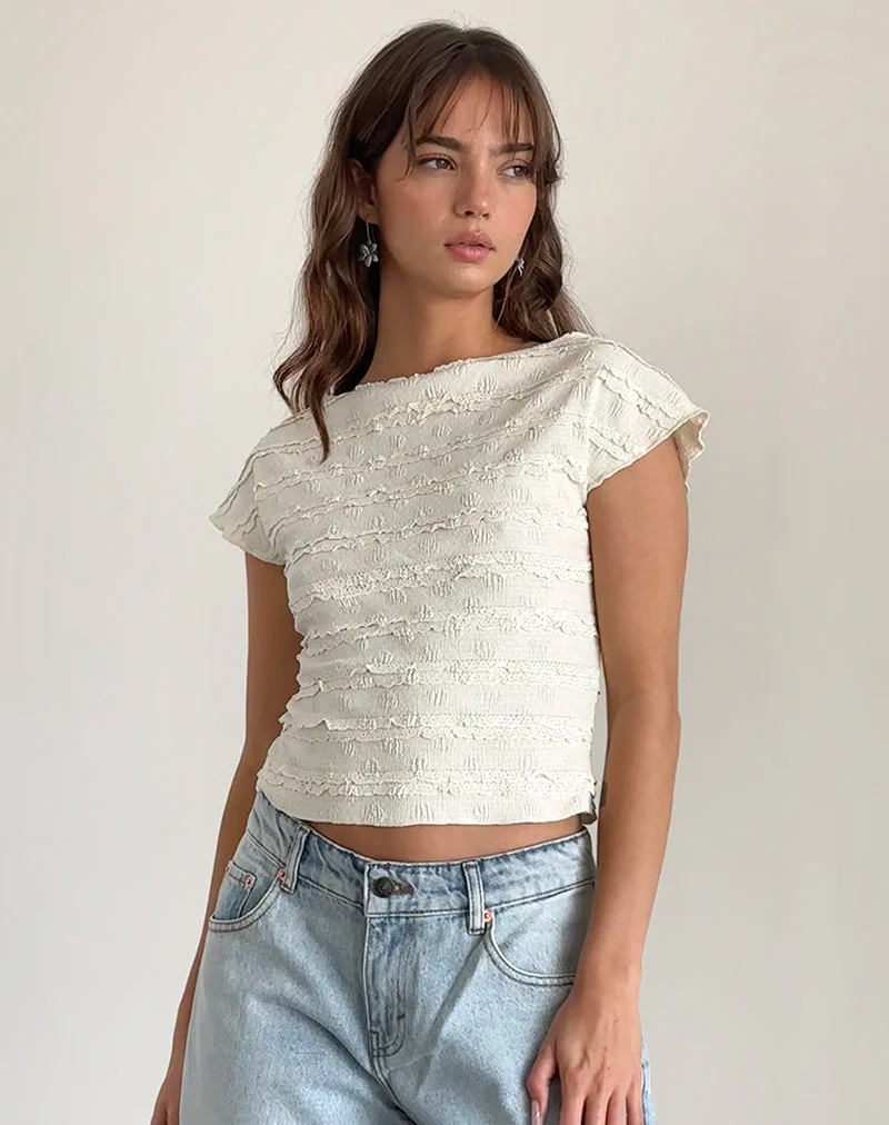 Nova Top in Crinkle Elfenbein - Image 4