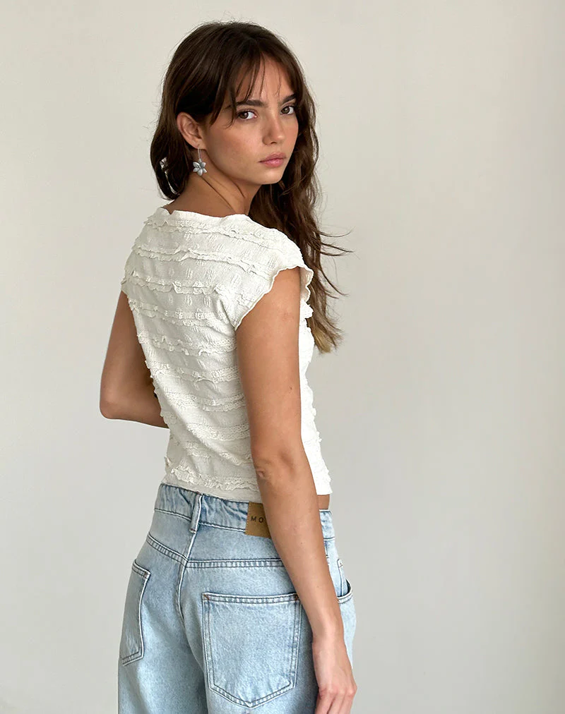 Nova Top in Crinkle Elfenbein - Image 5