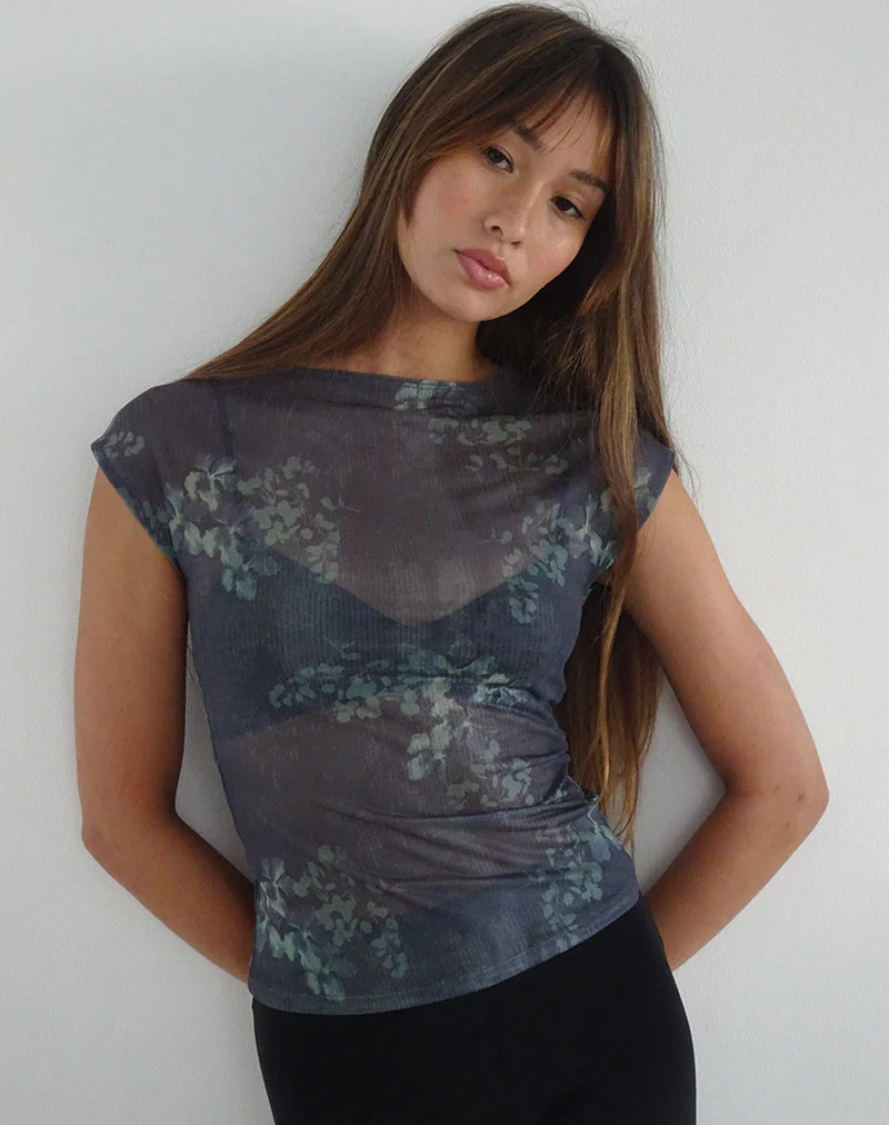 Nova Mesh Top in verblasstem botanischem Grün