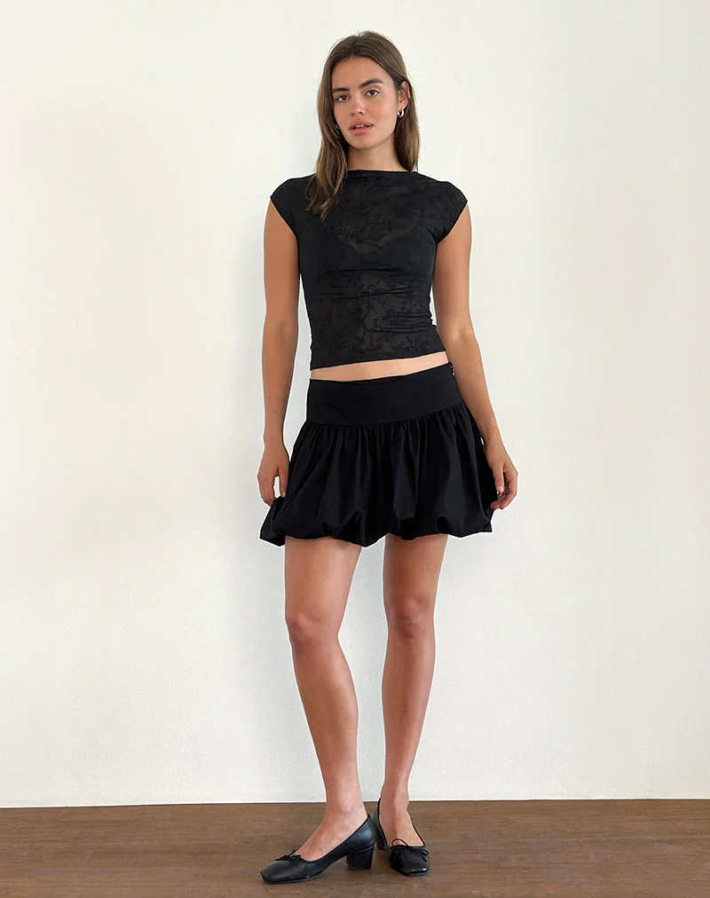 Nova Top aus Blumennetz Schwarz - Image 3
