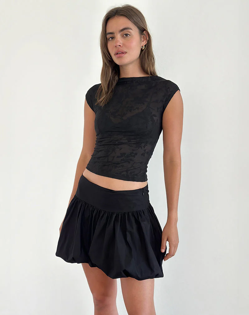 Nova Top aus Blumennetz Schwarz - Image 5