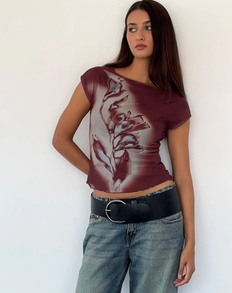 Nova Top aus Lumen Mesh Braun