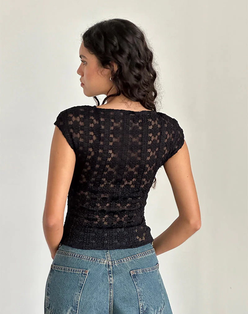Nova Top in Regal Lace Schwarz - Image 4