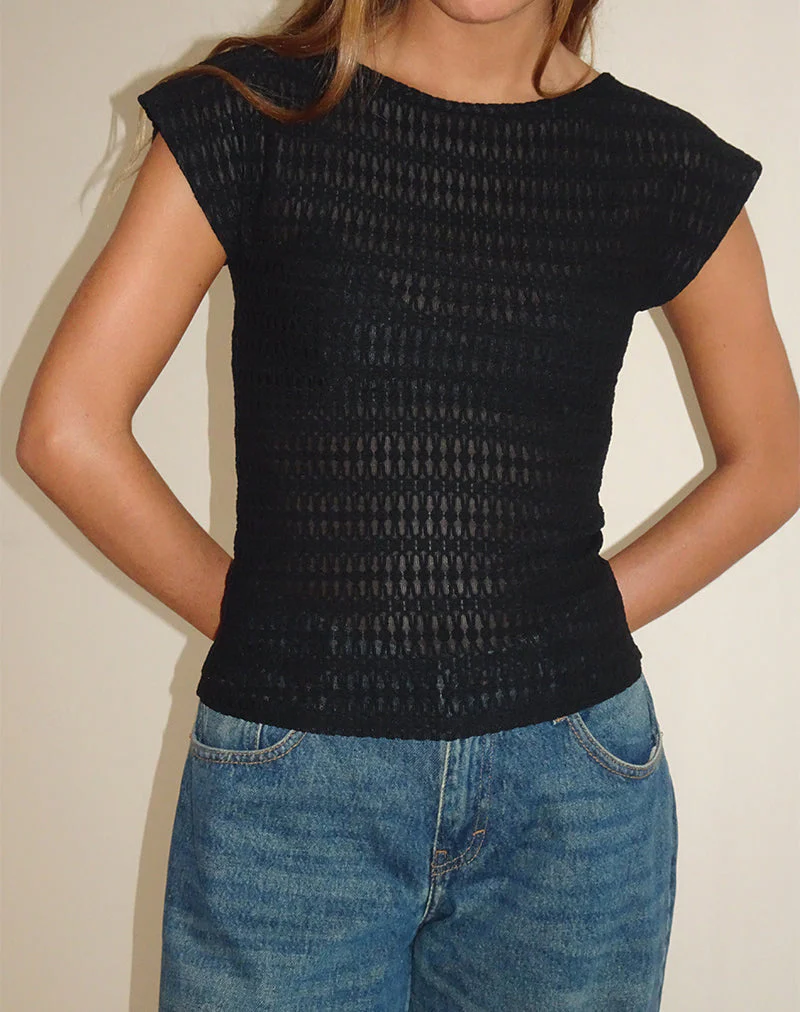 Nova Top in Schwarz strukturiert - Image 2