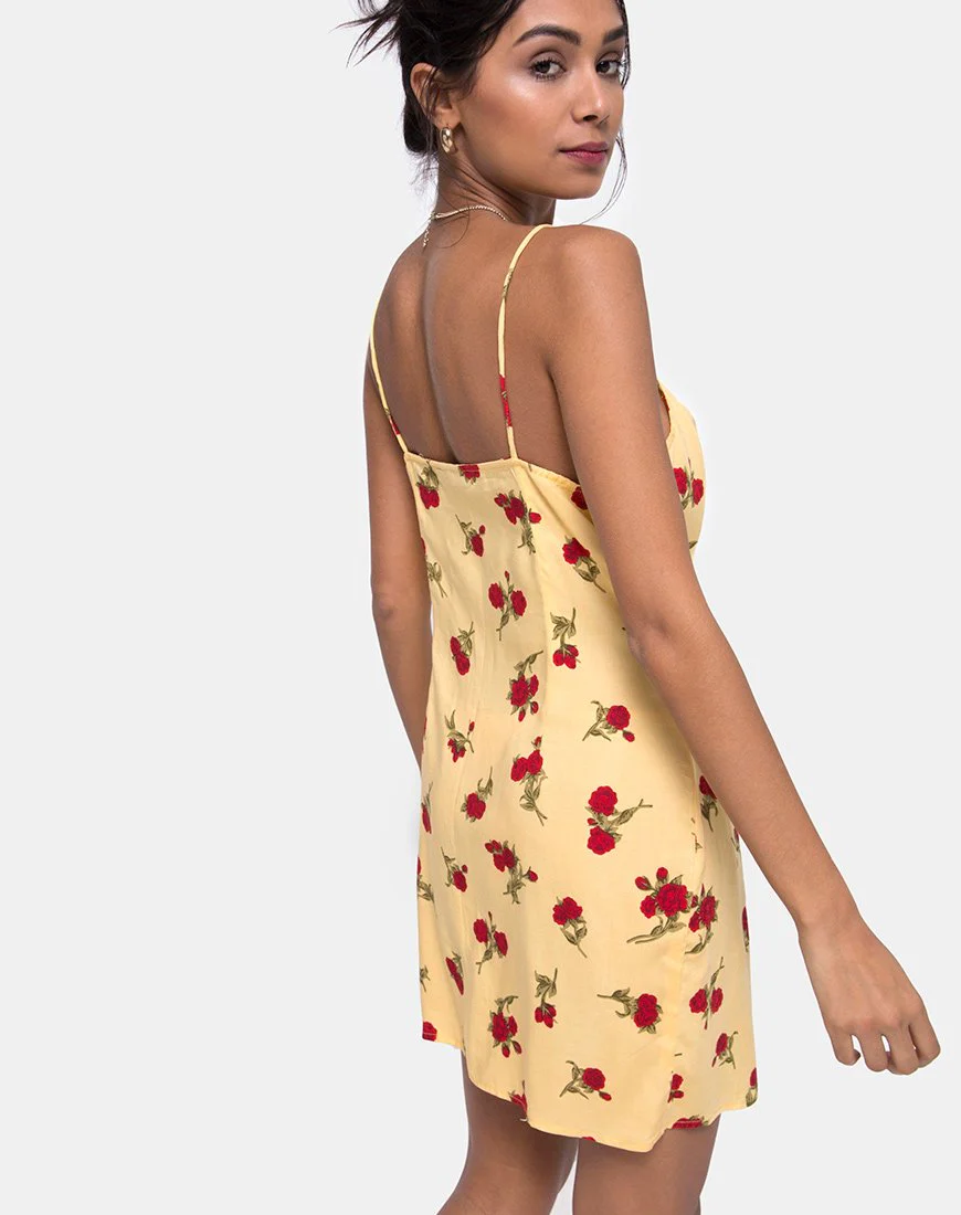 Novia Slip Dress in Falling Rose Gelb - Image 2