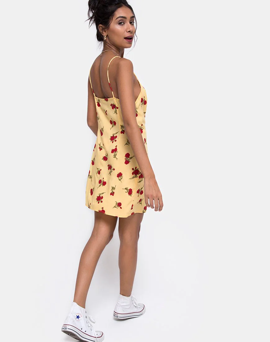 Novia Slip Dress in Falling Rose Gelb - Image 4