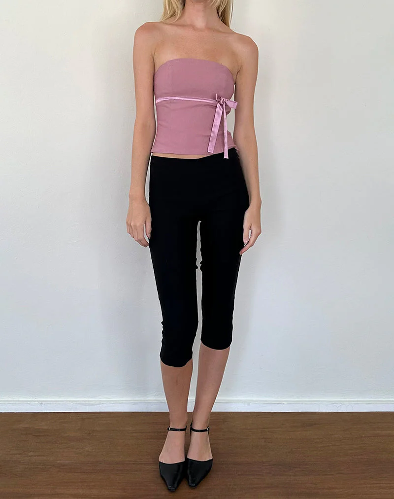 Novita Schleife Detail Bandeau Top in Schneiderei Dusky Pink - Image 4