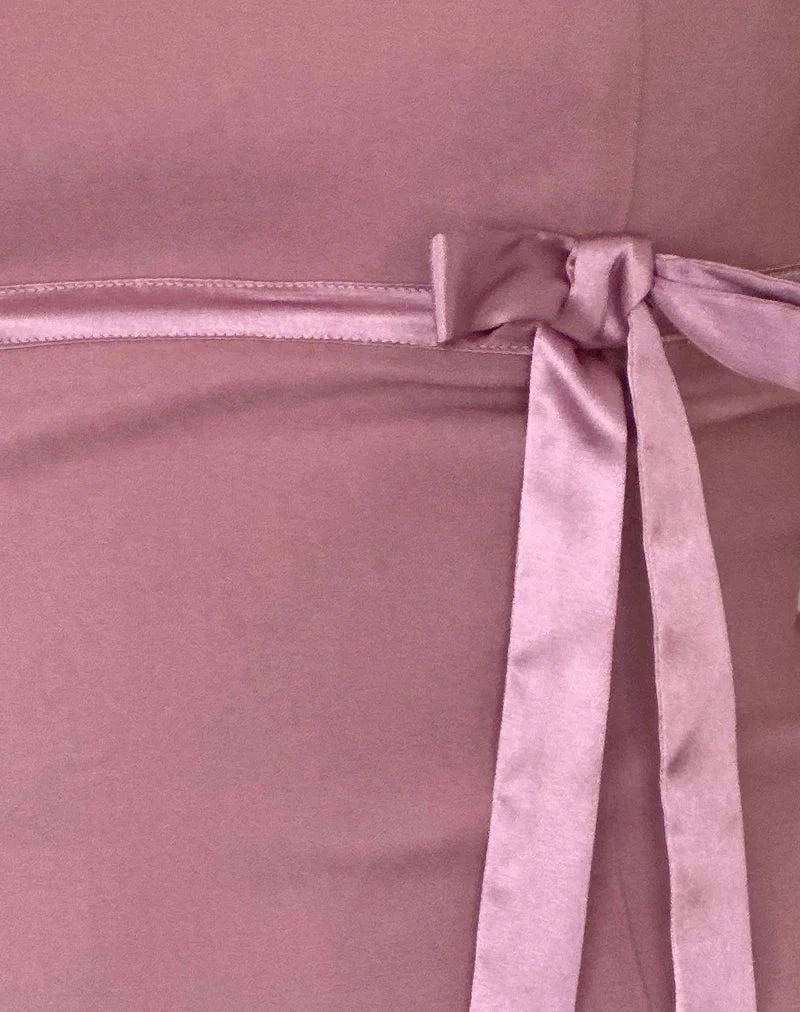 Novita Schleife Detail Bandeau Top in Schneiderei Dusky Pink - Image 5