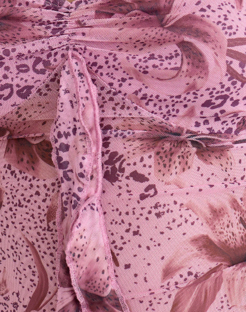 Noya Top in Mesh Animal Lily Mauve - Image 6