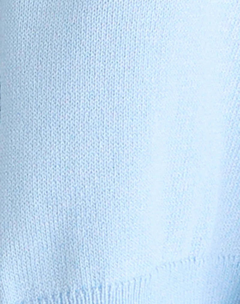 Nuha Gerippte Strickjacke in Blau - Image 7