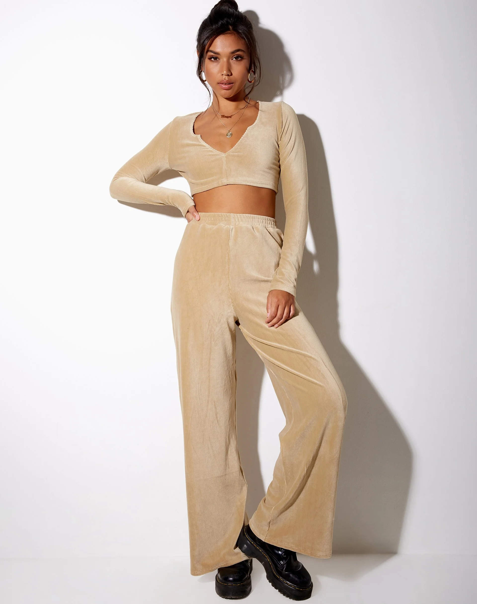 Obeli-Hose aus Samt Rib Tan - Image 2