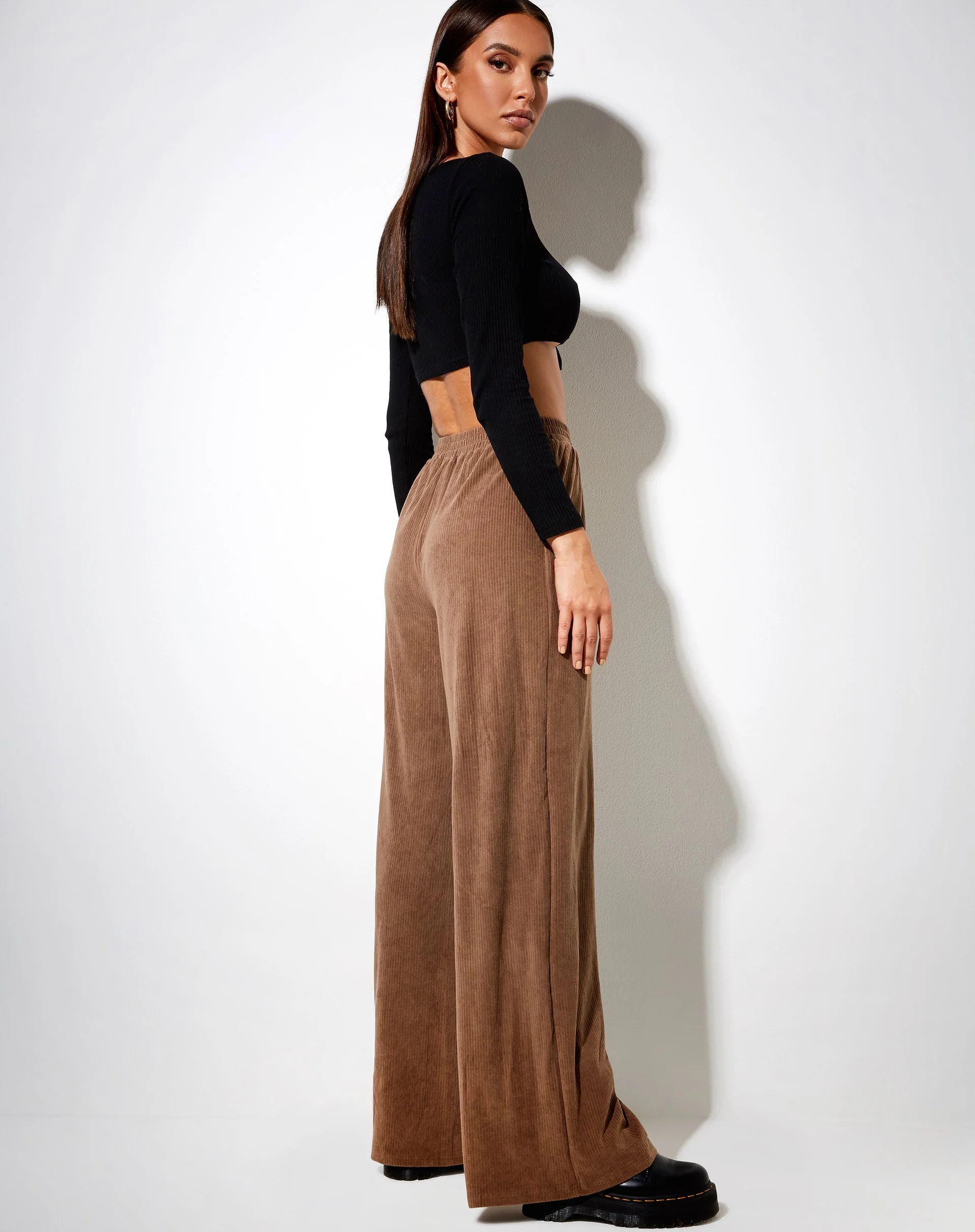 Obeli-Hose aus Samt Rib Tan Braun - Image 4