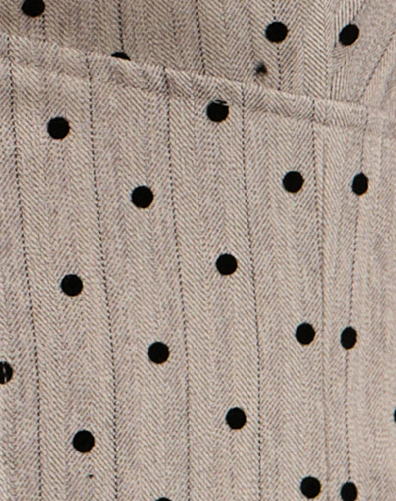 Odin Vest Top in Beige mit Polka-Nadelstreifen - Image 7