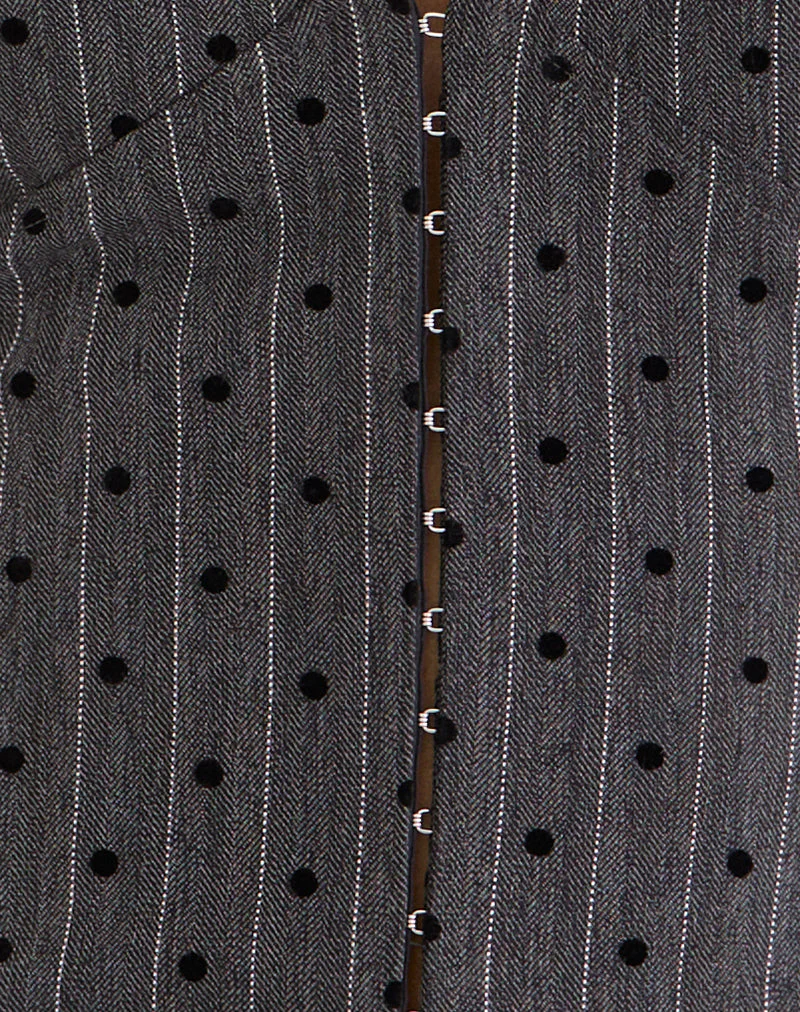 Odin Weste in Anthrazit mit Polka-Nadelstreifen - Image 6