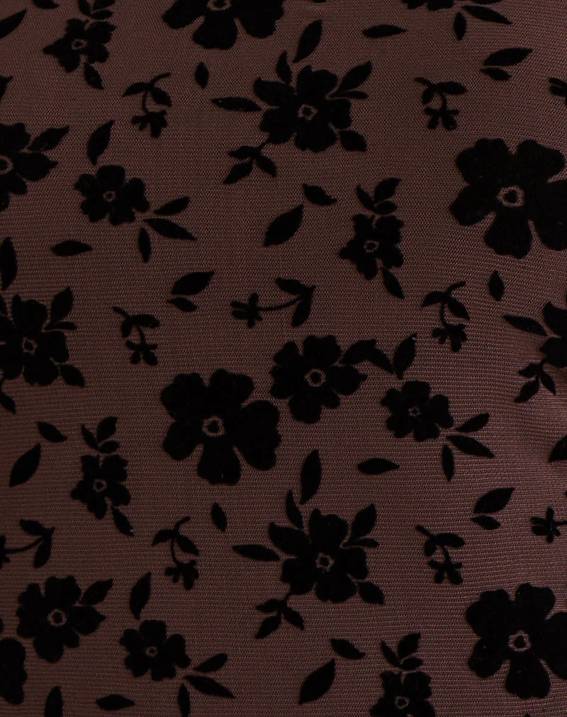 Olivera Top in Brown Garden Floral - Image 6