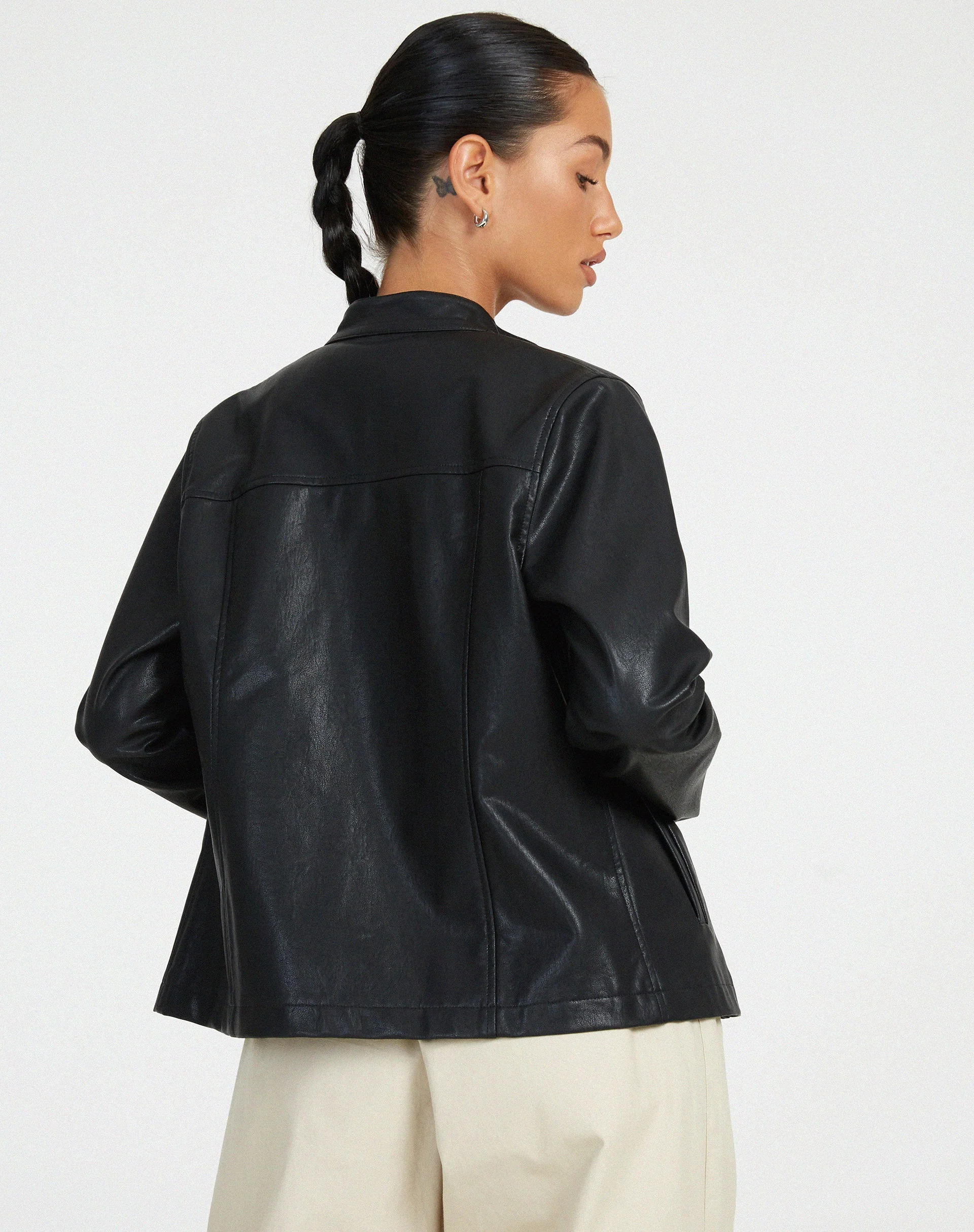 Olivia Jacke aus PU Schwarz - Image 3