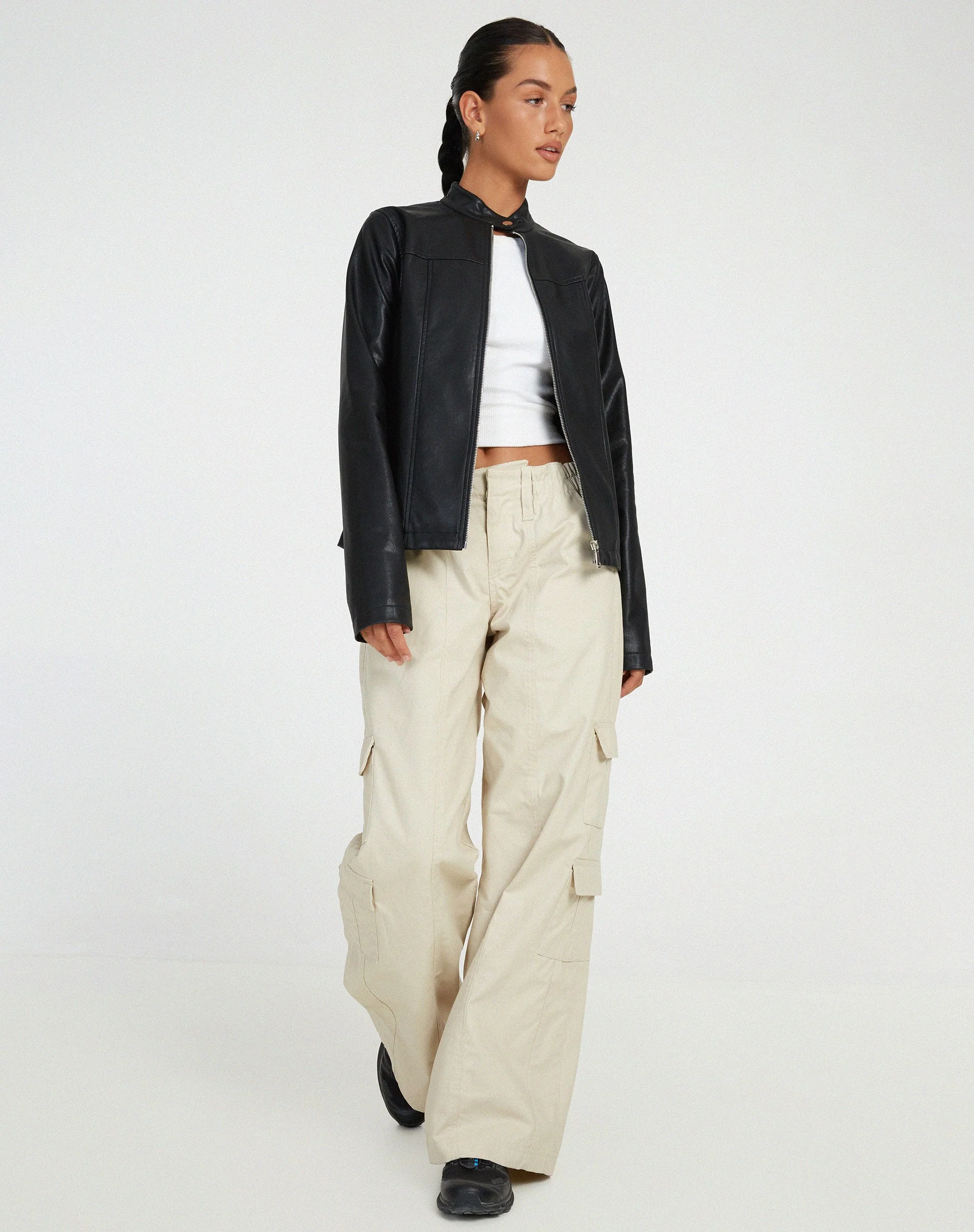 Olivia Jacke aus PU Schwarz - Image 4