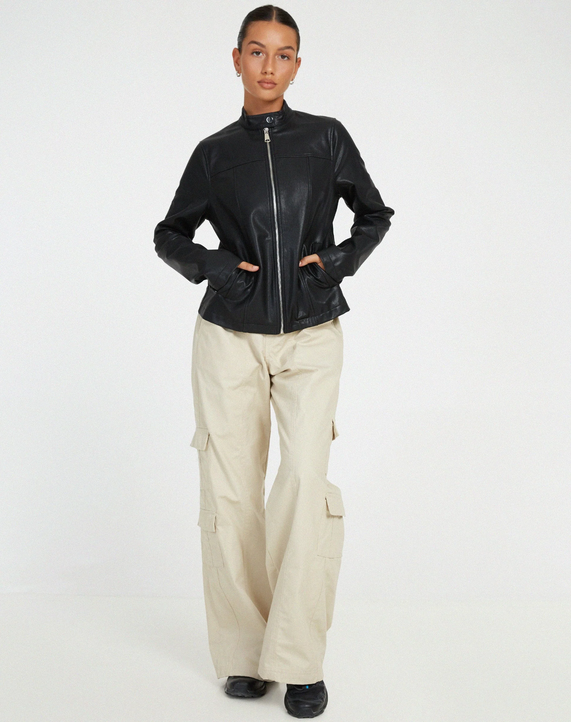Olivia Jacke aus PU Schwarz - Image 5