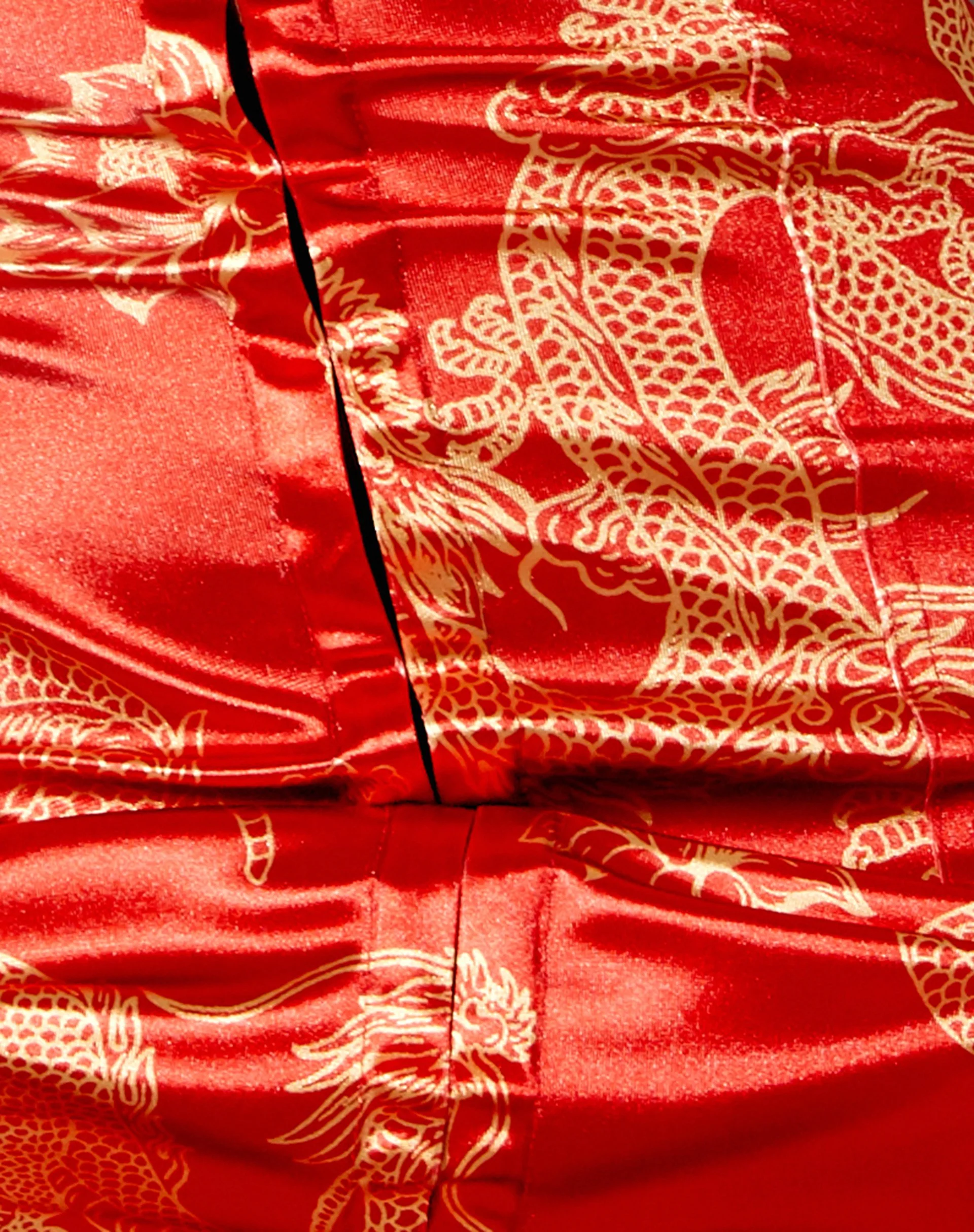 Olya Bandeau-Kleid in Drachenblume Rot und Gold - Image 5