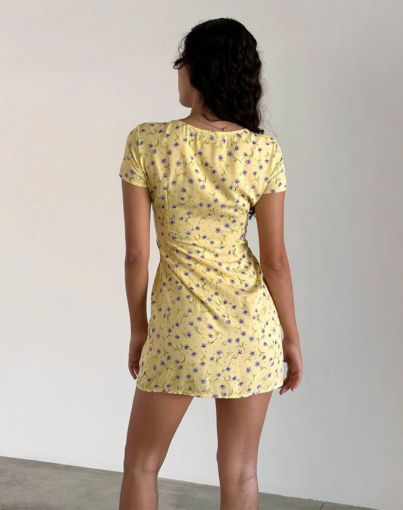 Omoni Minikleid in Wild Flower Lemon Drop - Image 4