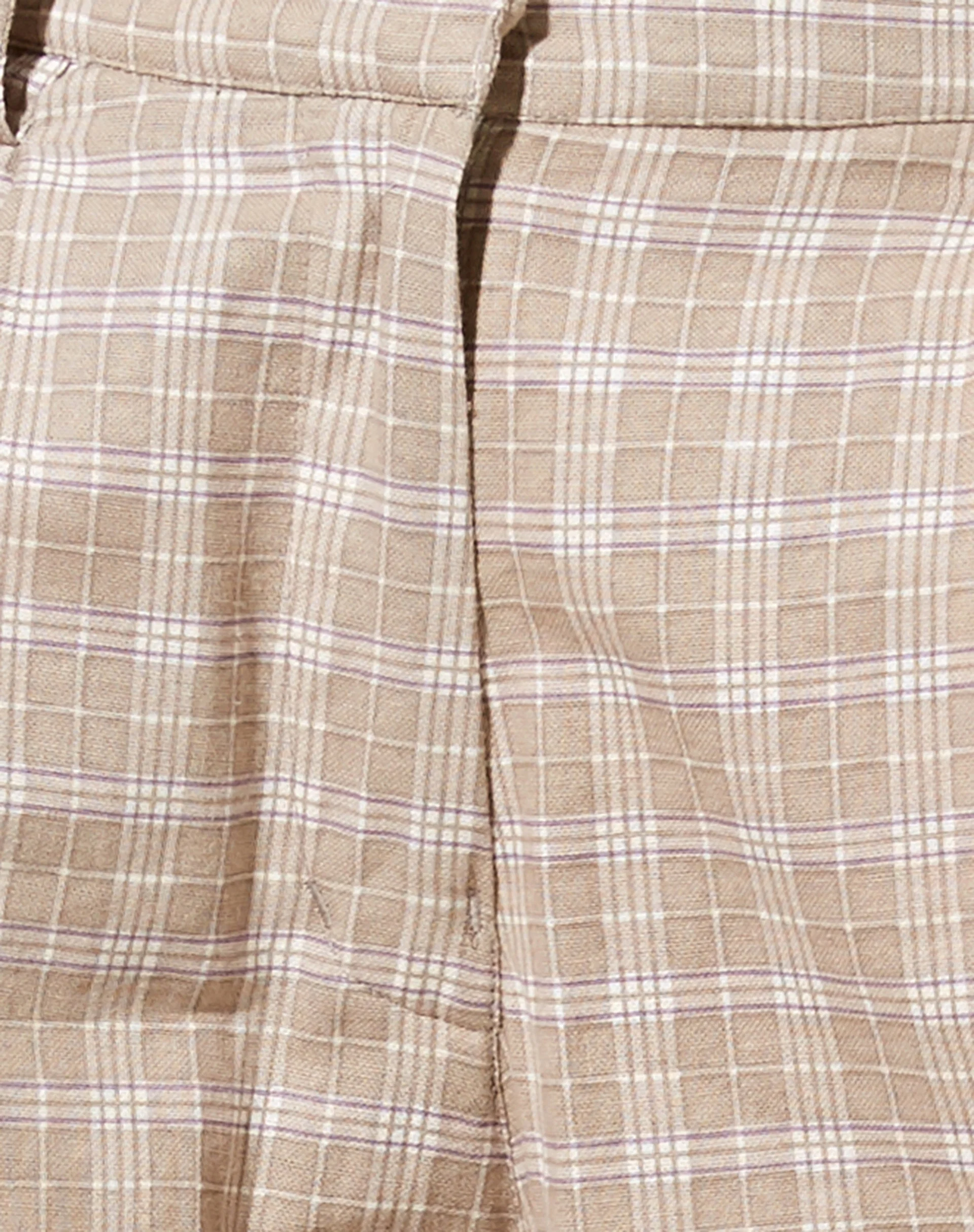 Onfal Hose mit weitem Bein in Taupe Karo - Image 5