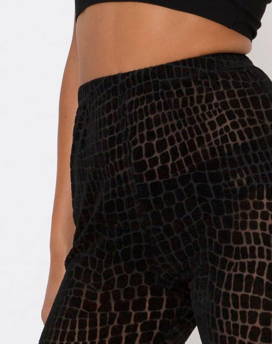 Oria Leggings in Kroko-Flock Schwarz - Image 5