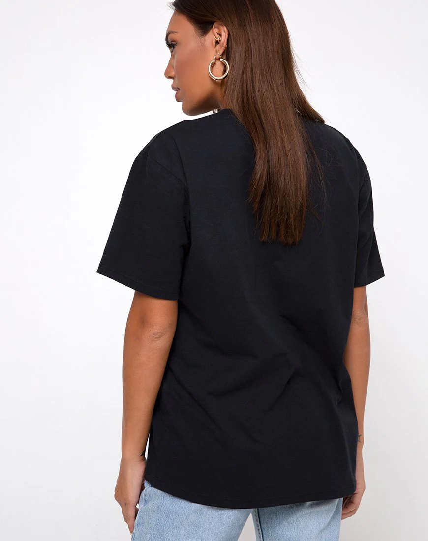 Übergroßes Basic-T-Shirt 'Ich dachte, ich würde träumen' Schwarz von Motel - Image 2