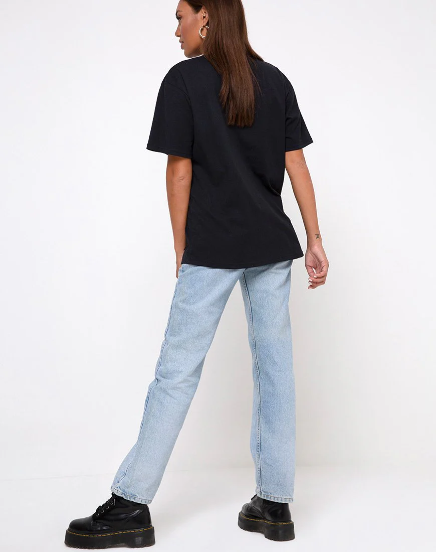Übergroßes Basic-T-Shirt 'Ich dachte, ich würde träumen' Schwarz von Motel - Image 4