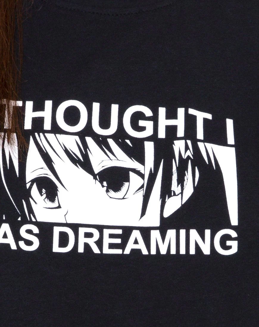 Übergroßes Basic-T-Shirt 'Ich dachte, ich würde träumen' Schwarz von Motel - Image 5