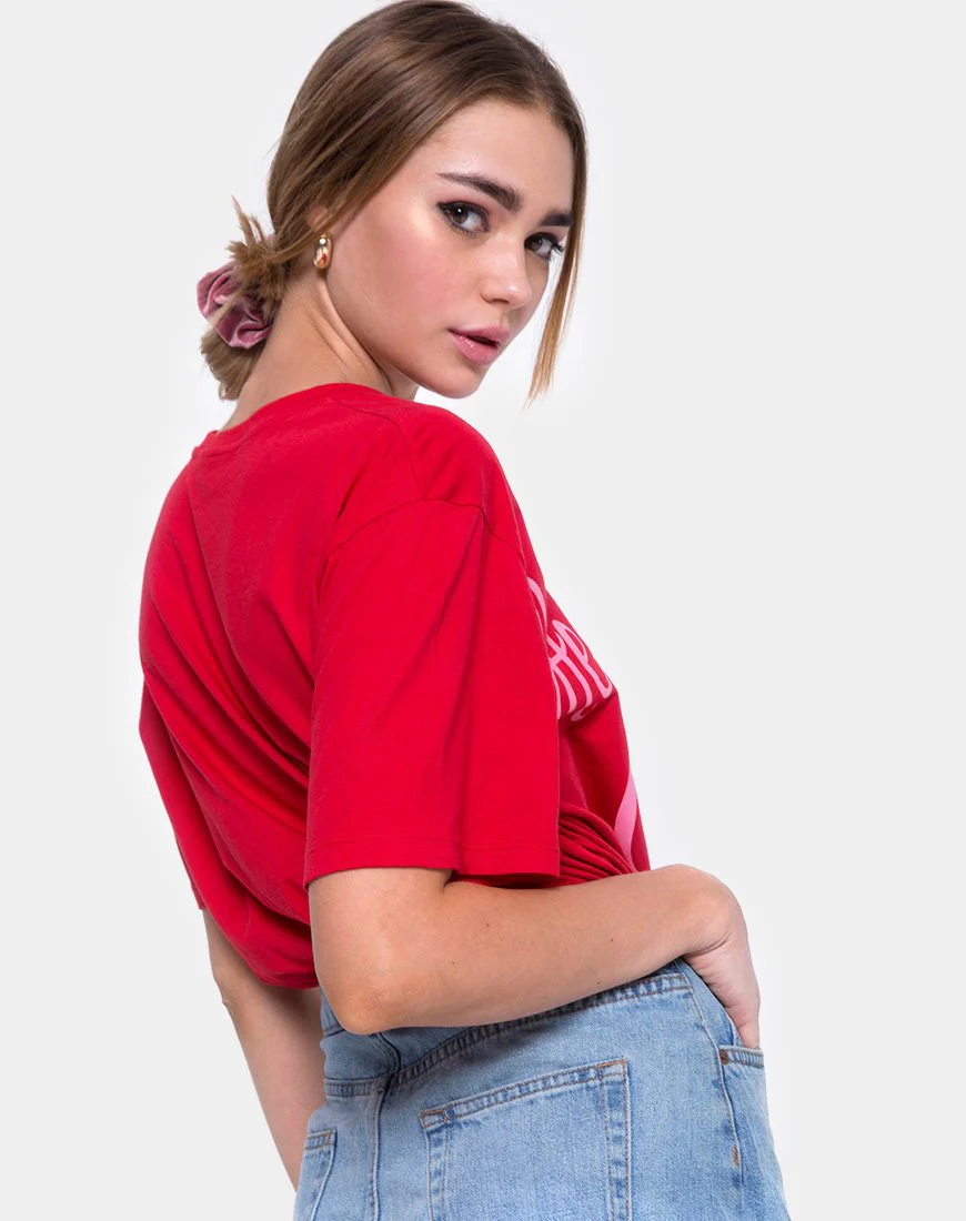 Oversize Basic Tee in Heartbreaker Club Rot - Image 2