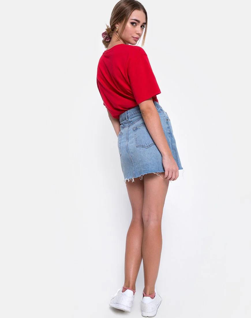 Oversize Basic Tee in Heartbreaker Club Rot - Image 4