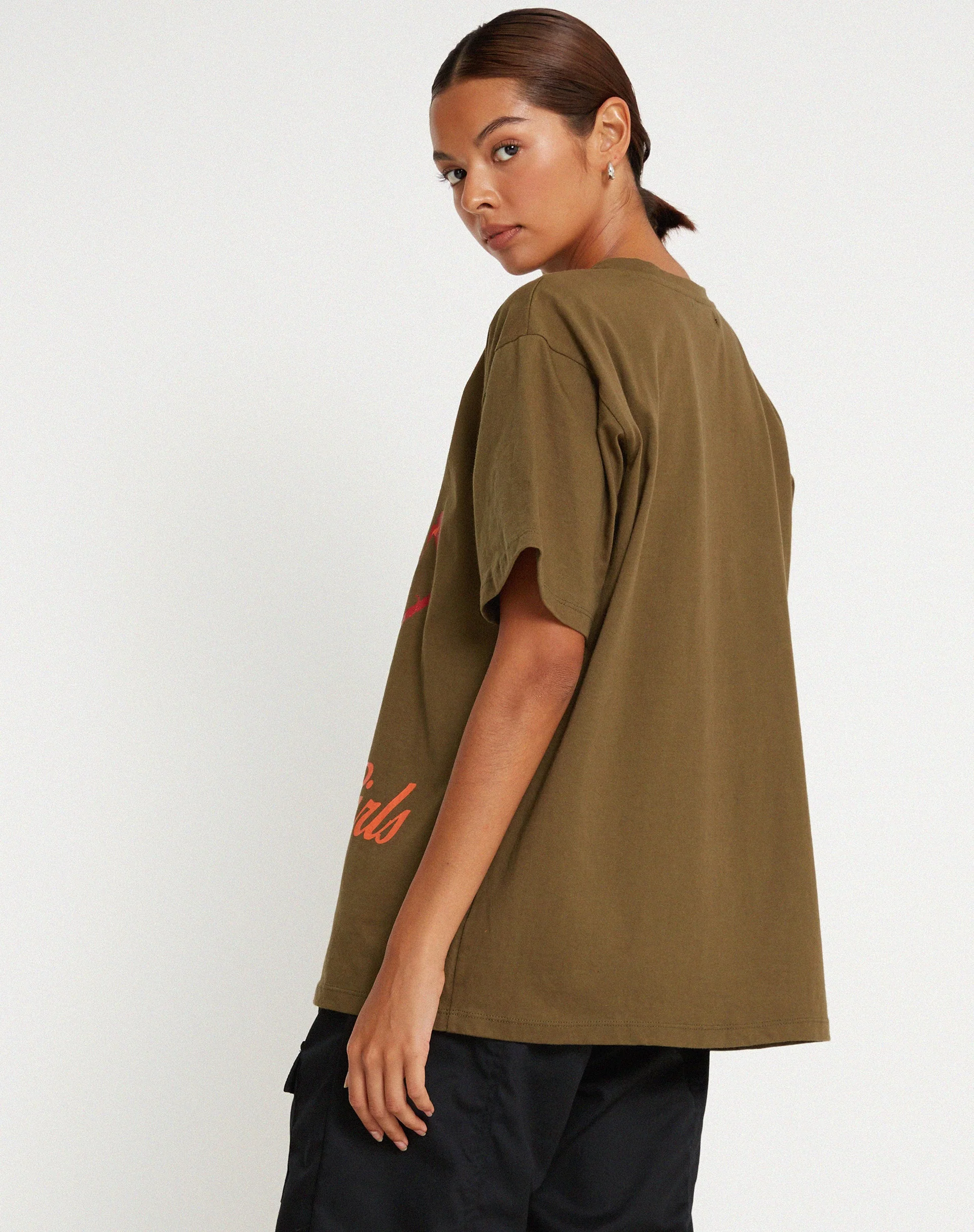 Oversize Basic Tee in Khaki Mädchen Mädchen Mädchen - Image 2
