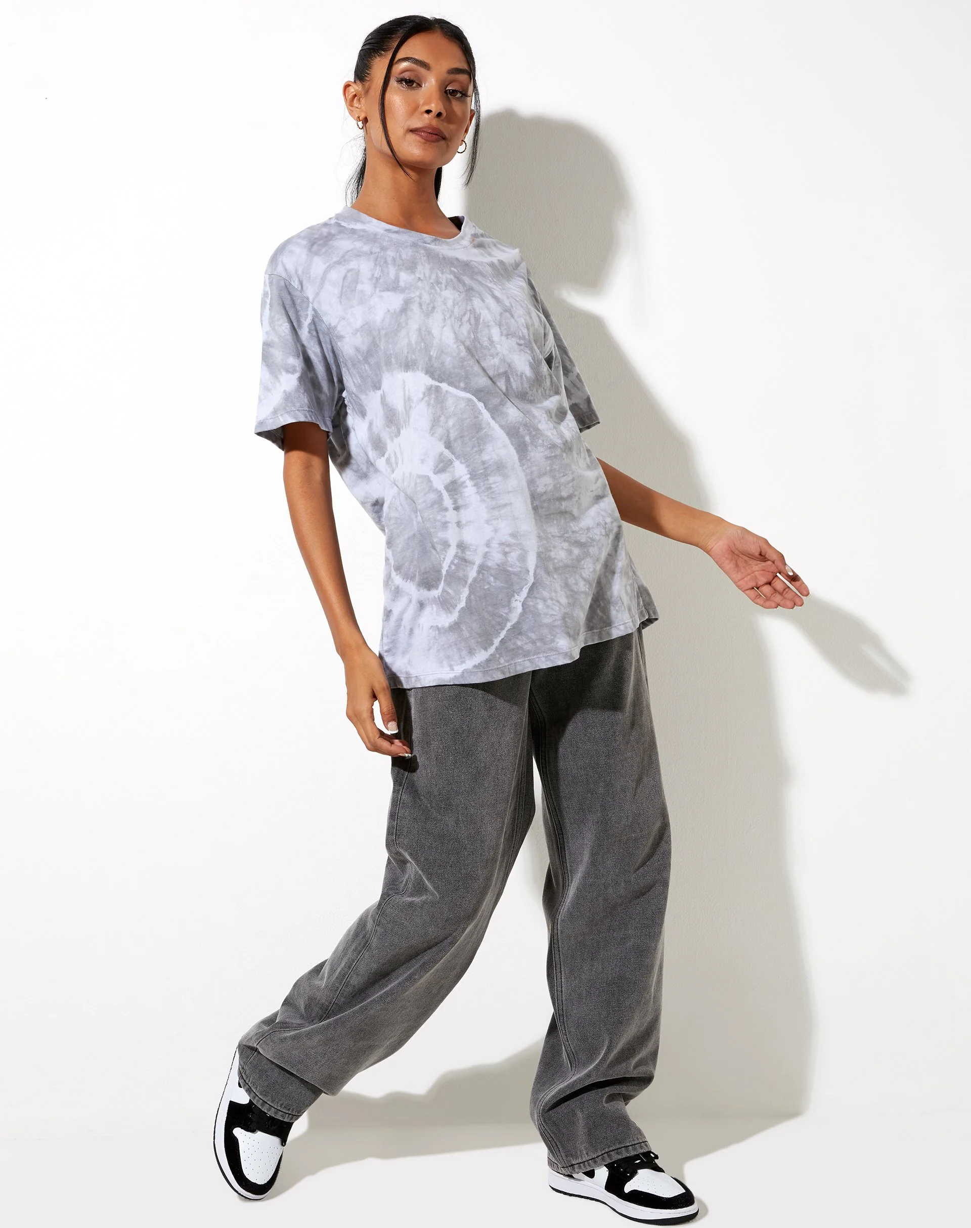 Oversize Basic Tee in Lunar Rock Radial Tie Dye - Image 6