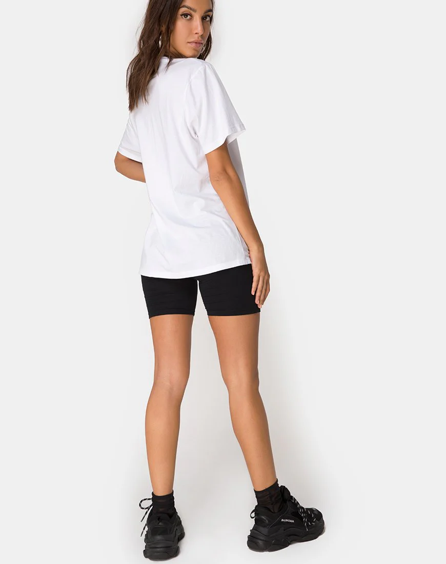 Oversize Basic Tee in Weiß mit tanzendem Erpel - Image 4