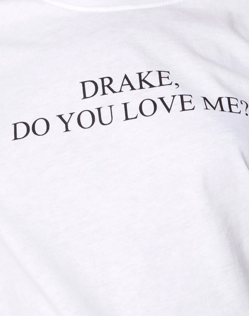 Oversize Basic Tee in Weiß Drake Do You Love Me - Image 7