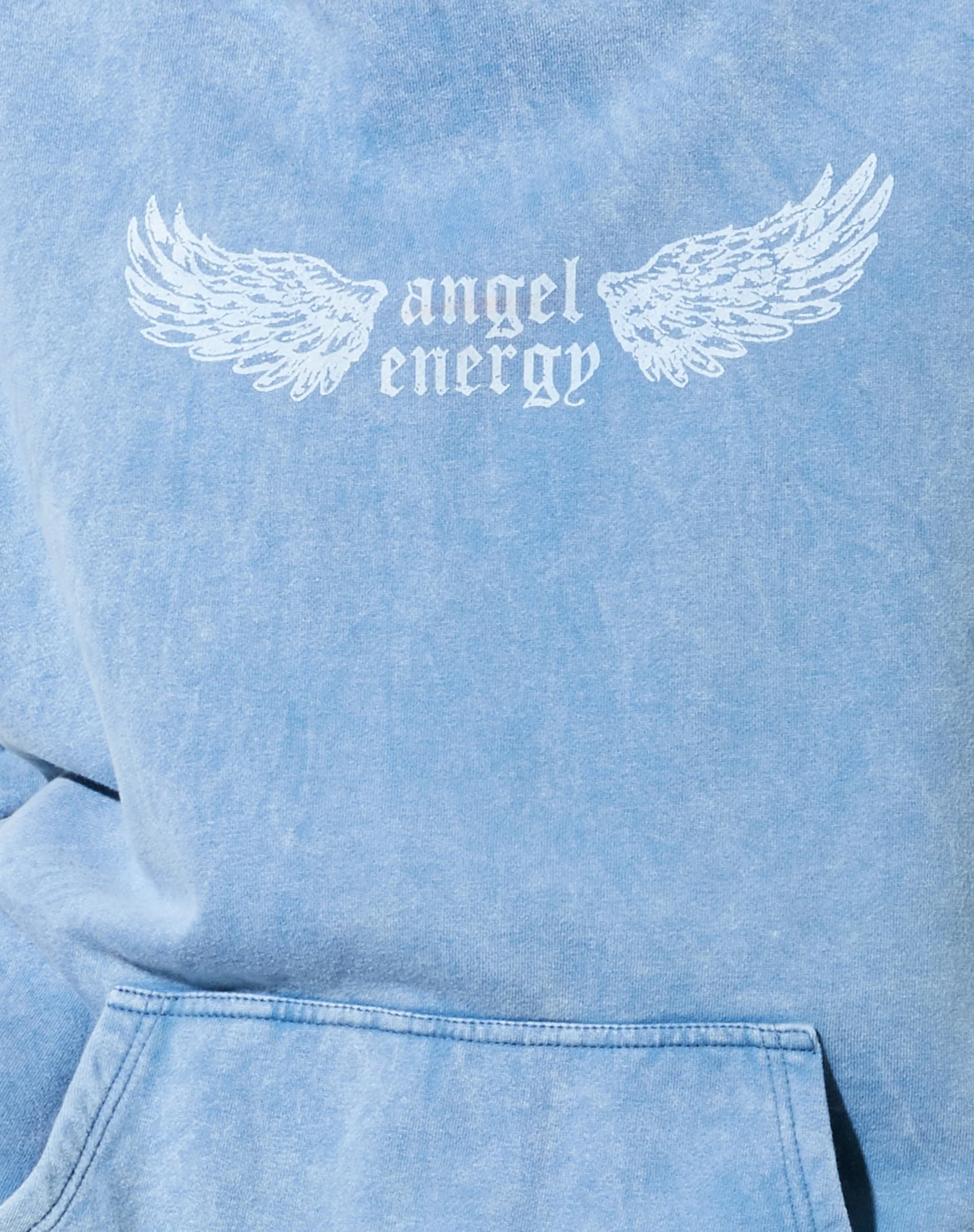 Oversize-Kapuzenpulli aus gewaschenem Blau mit 'Angel Energy'-Flügeln - Image 5